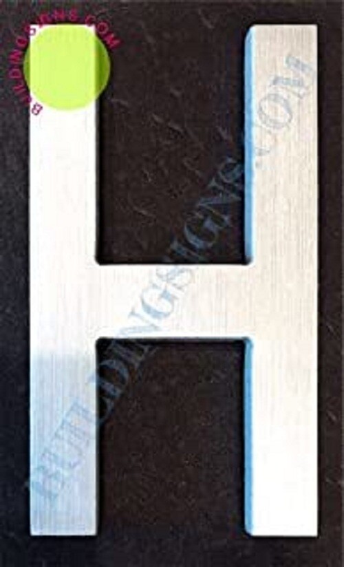 Aluminum Letter H Sign (Brush Silver,, Rust Free, 2.75 inch)….- -REF24-1027