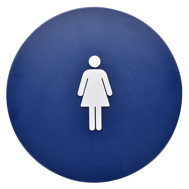 Hillman Sign Center Womens Restroom – Circle 12in x 12in Plastic Restroom Sign