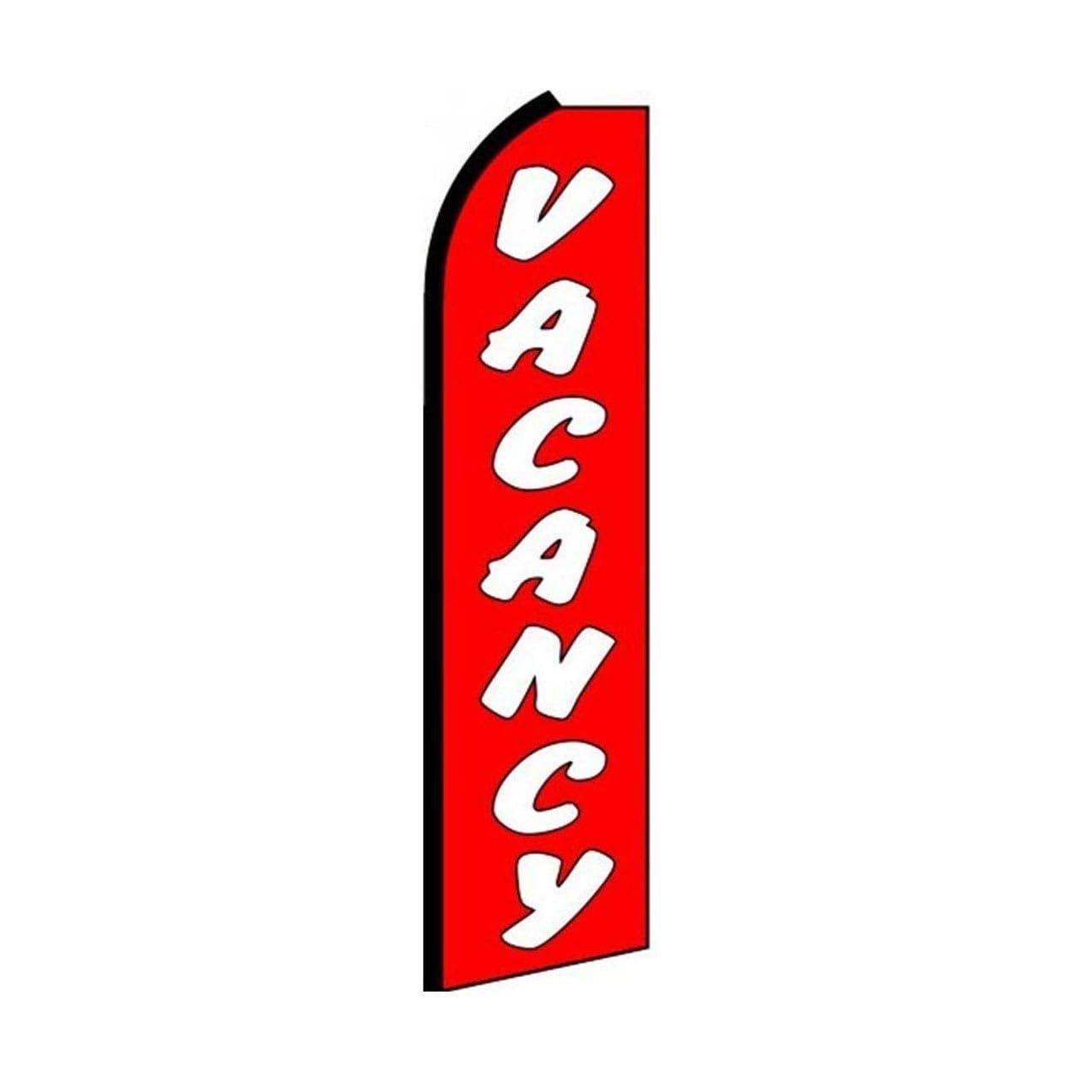 Vacancy Swooper Flutter Feather Flag | 3ft W x 11.5ft Tall