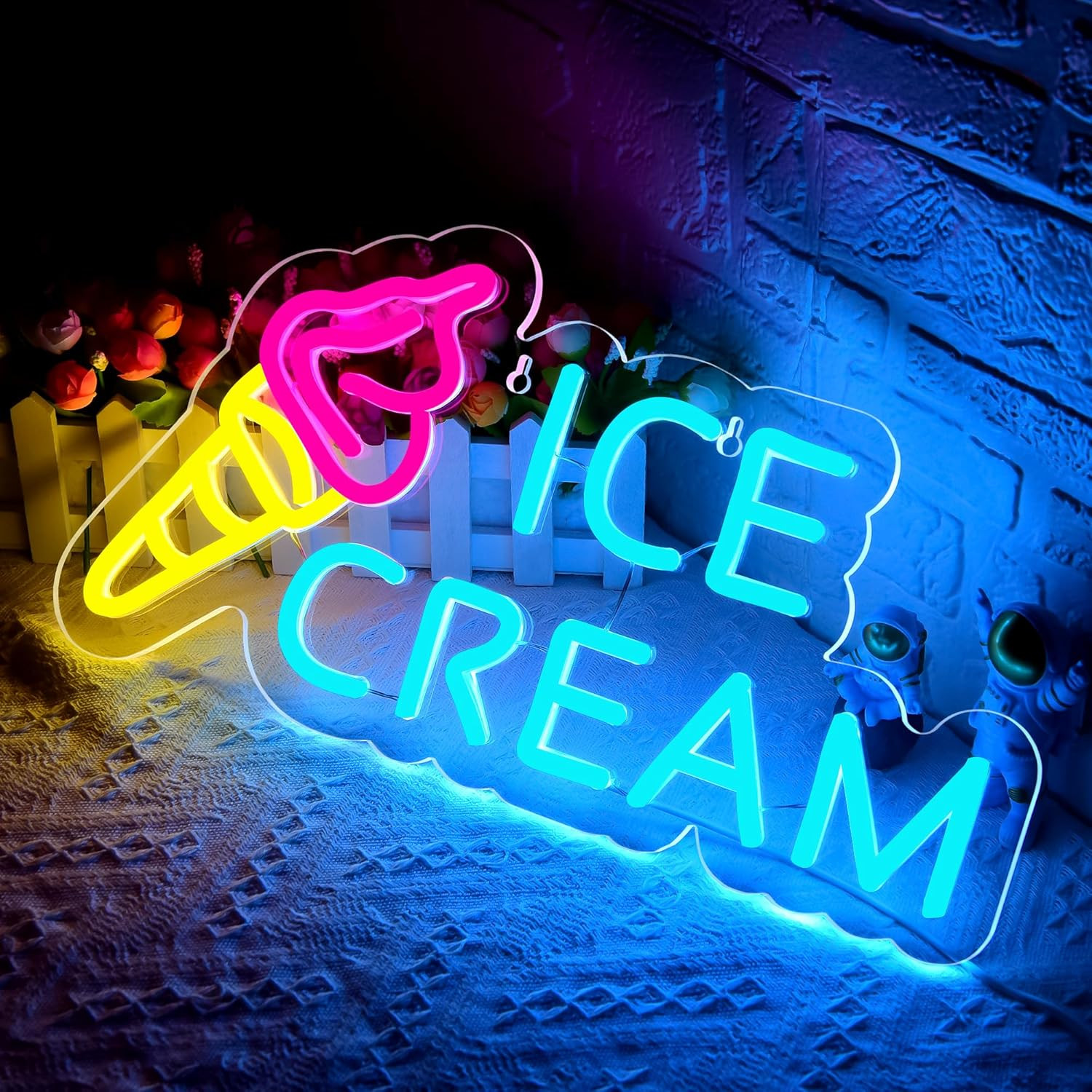 Ice Cream Neon Sign for Wall Decor,Ice Cream Shop Neon Decor,Business Dessert LE