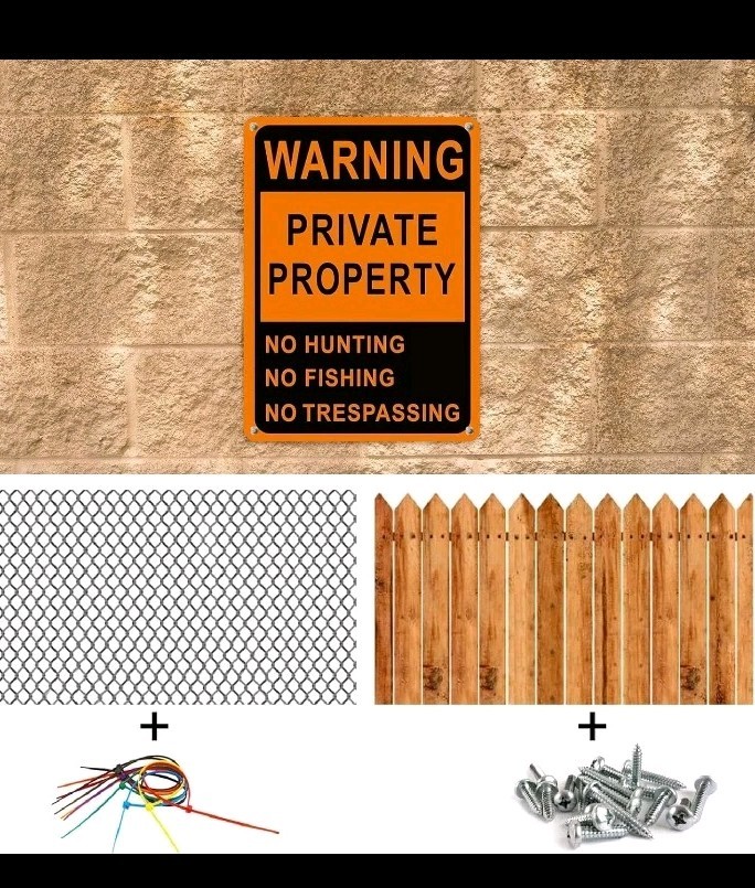1 Pcs Private Property No Trespassing Signs Aluminum No Fishing No Hunting Sign