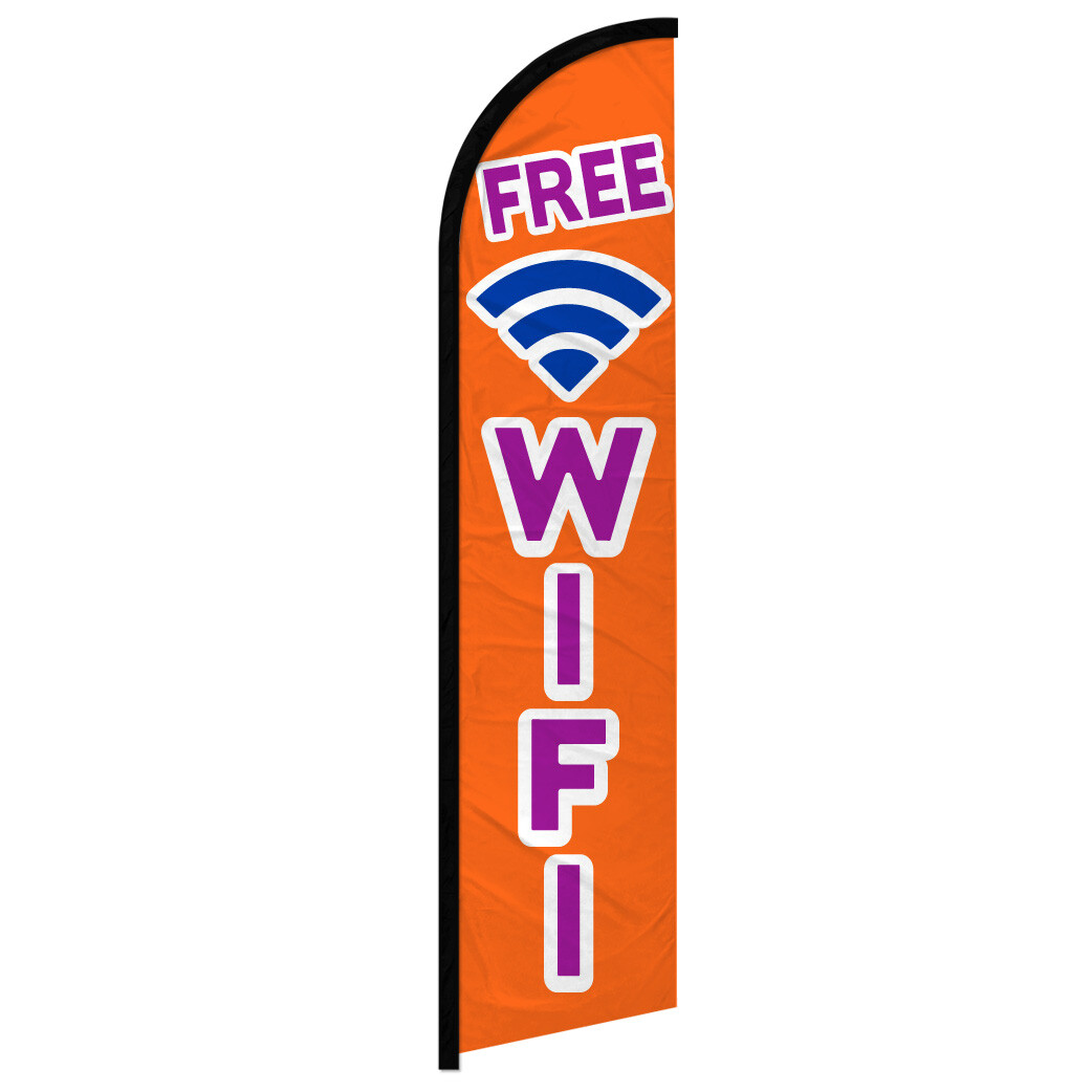Free Wifi Windless Advertising Swooper Flag Event Signs Internet Services
