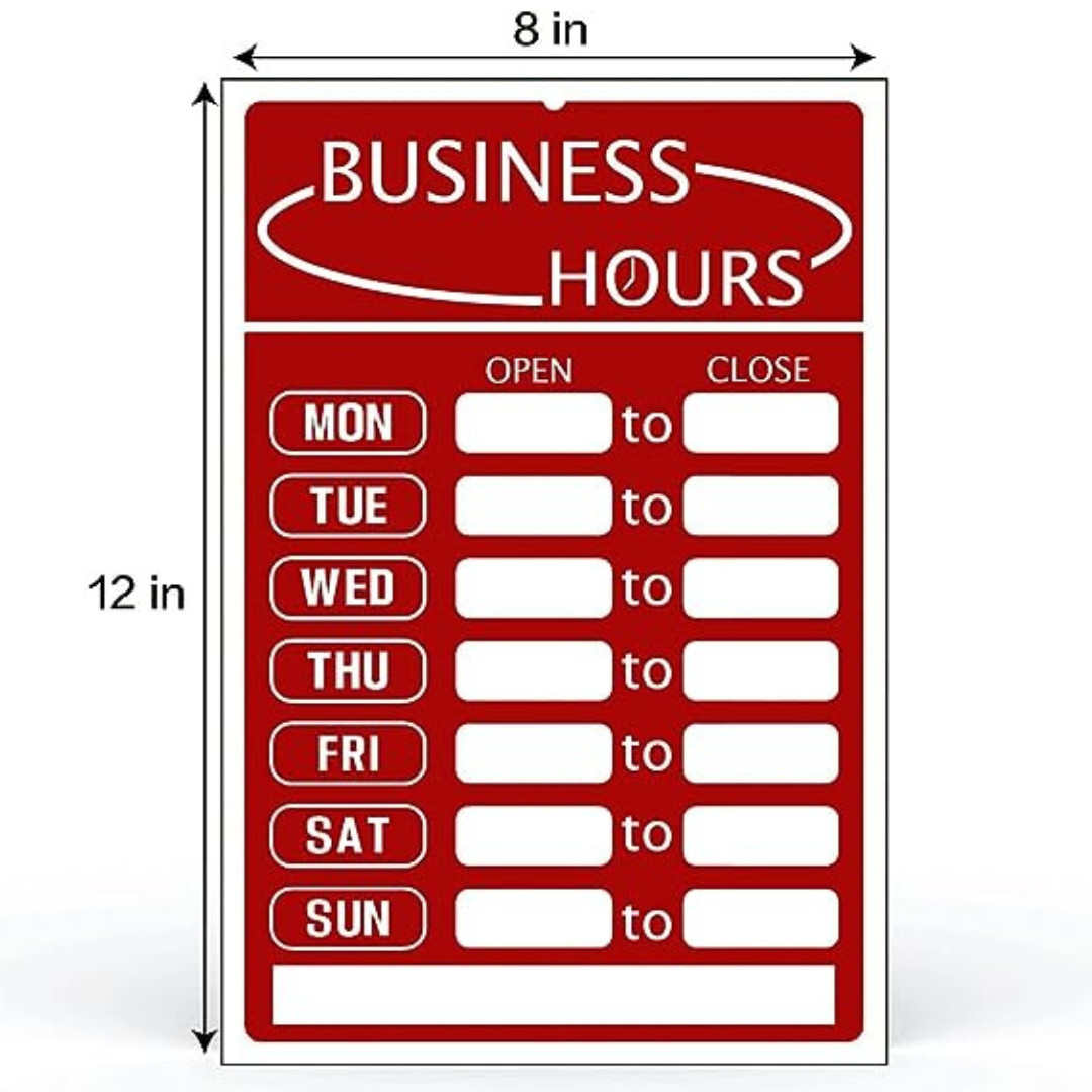 Business Hours Sign,Opening Hour Sign Kit,Changeable Store Hours Sign,Hours Of