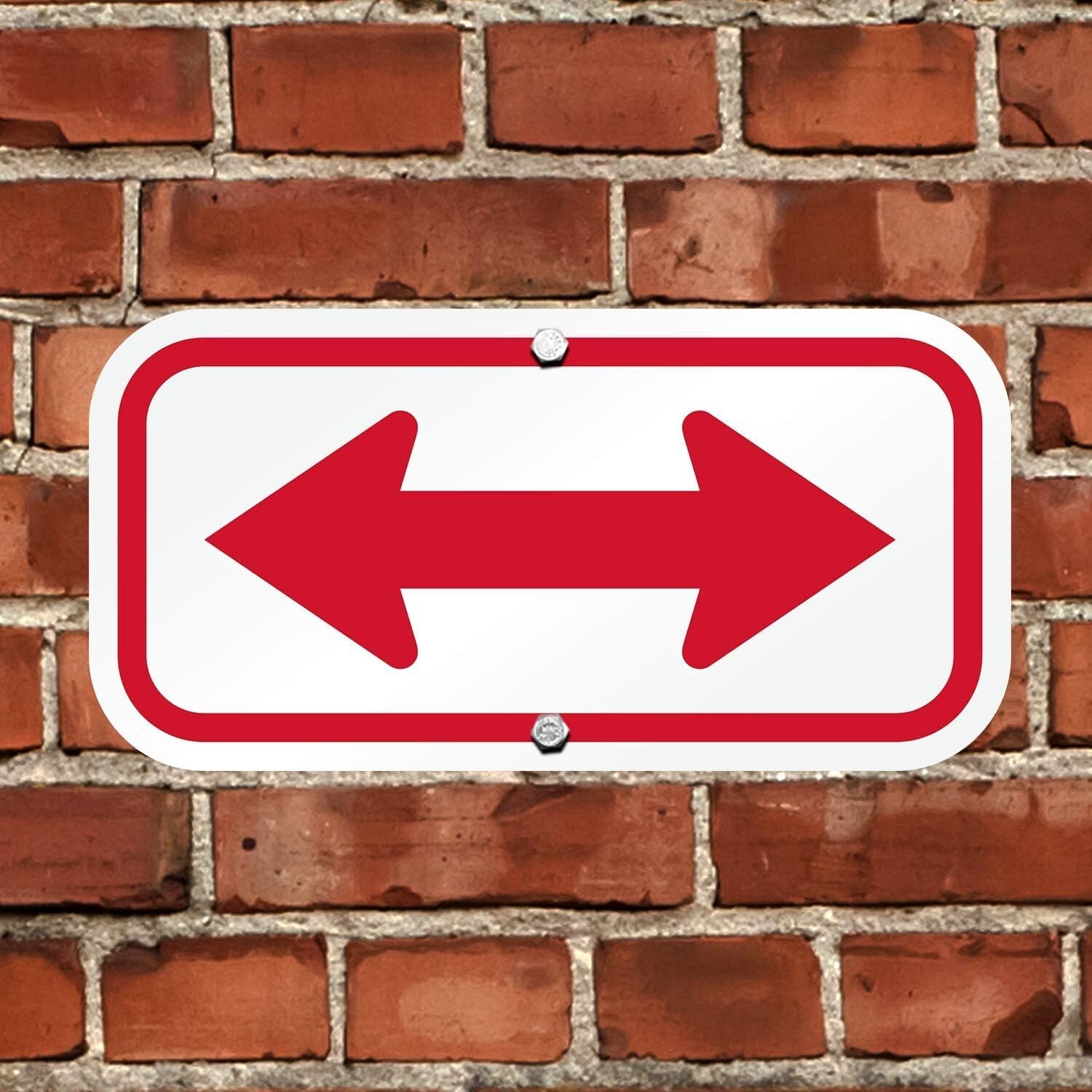 “Bidirectional Arrow (Red)” Sign | 6″ x 12″ 3M Engineer Grade Reflective Alum…