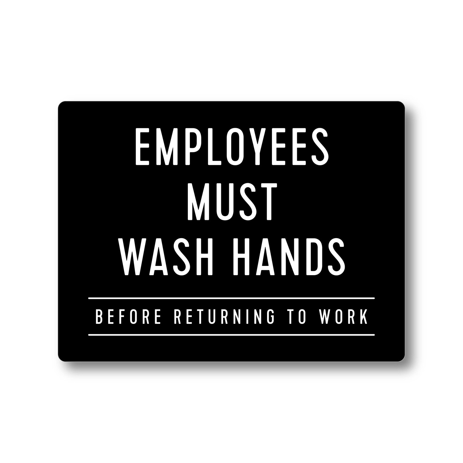 6×4.5 Inch Employees Must Wash Hands Sign Workplace Restroom Notice Plaque