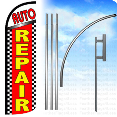AUTO REPAIR – WINDLESS Swooper Feather Full Sleeve Banner Sign Flag KIT – chrq