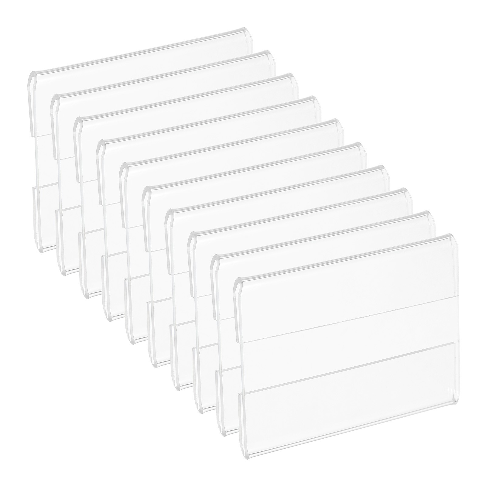 12Pcs 1.5×2.5″ Wall Mount Acrylic Sign Holder with Tape for Office, Clear