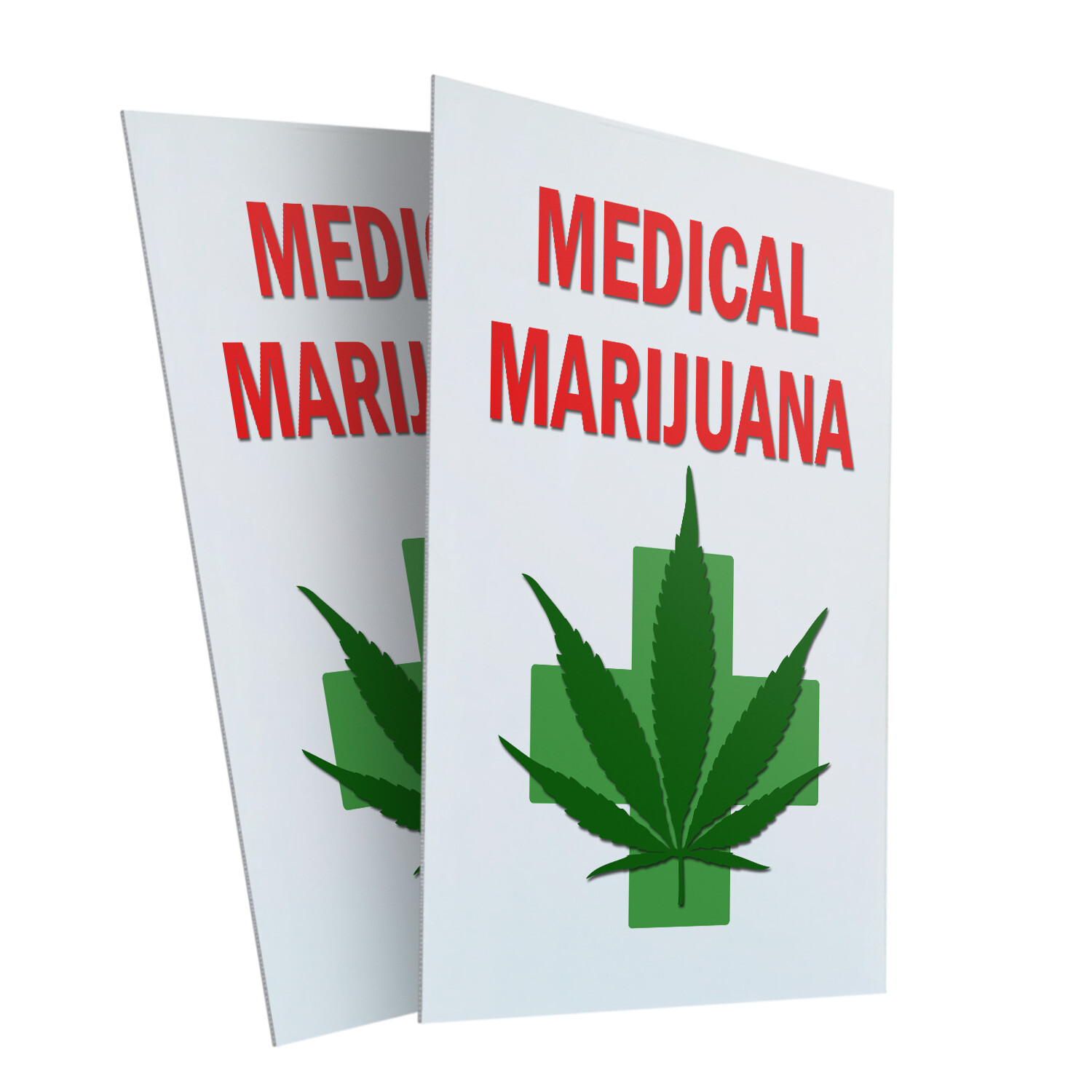 Medical Marijuana Dispensary 24″ x 36″ 2 Pack Of Store Sign Plastic Or Decal