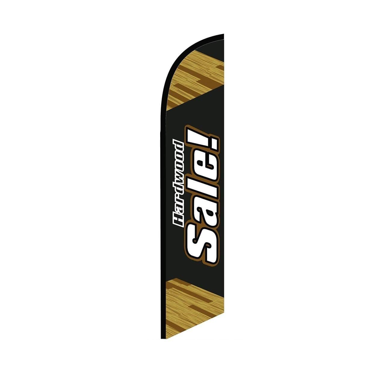 Hardwood SALE! BlackBrown Swooper Flutter Feather Flag | 3ft W x 11.5ft Tall