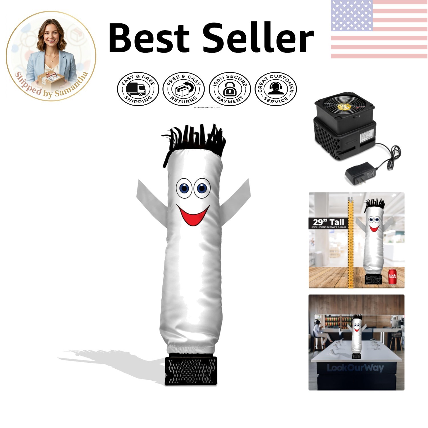 Compact 29” Inflatable Tube Man Set – Ideal for Business Events & Celebrations