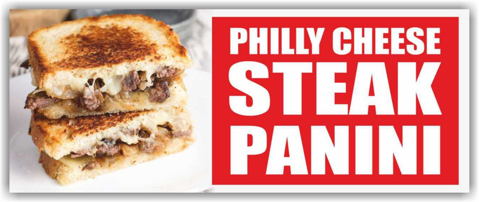 PHILLY CHEESE STEAK PANINI Advertising Banner Vinyl Mesh Sign Food Baked Bar