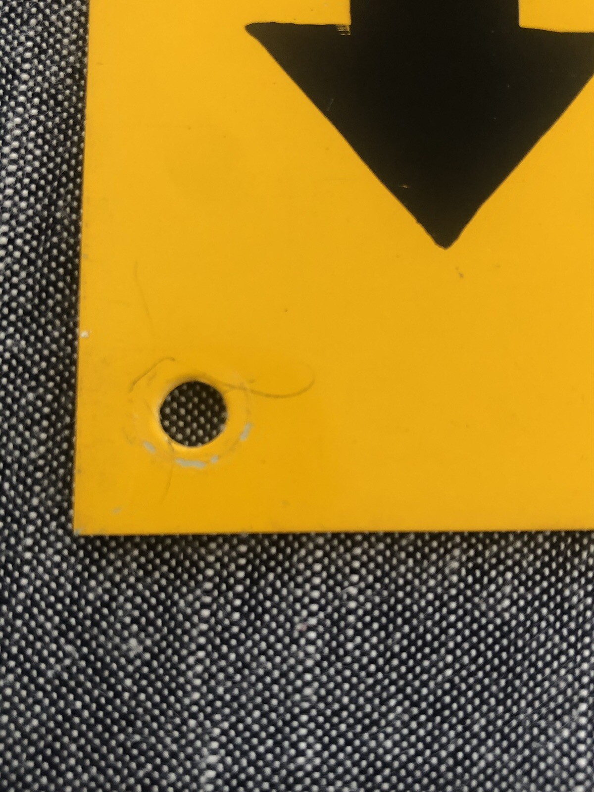 “Caution Curb In Door Frame” 11”x8” Metal Sign