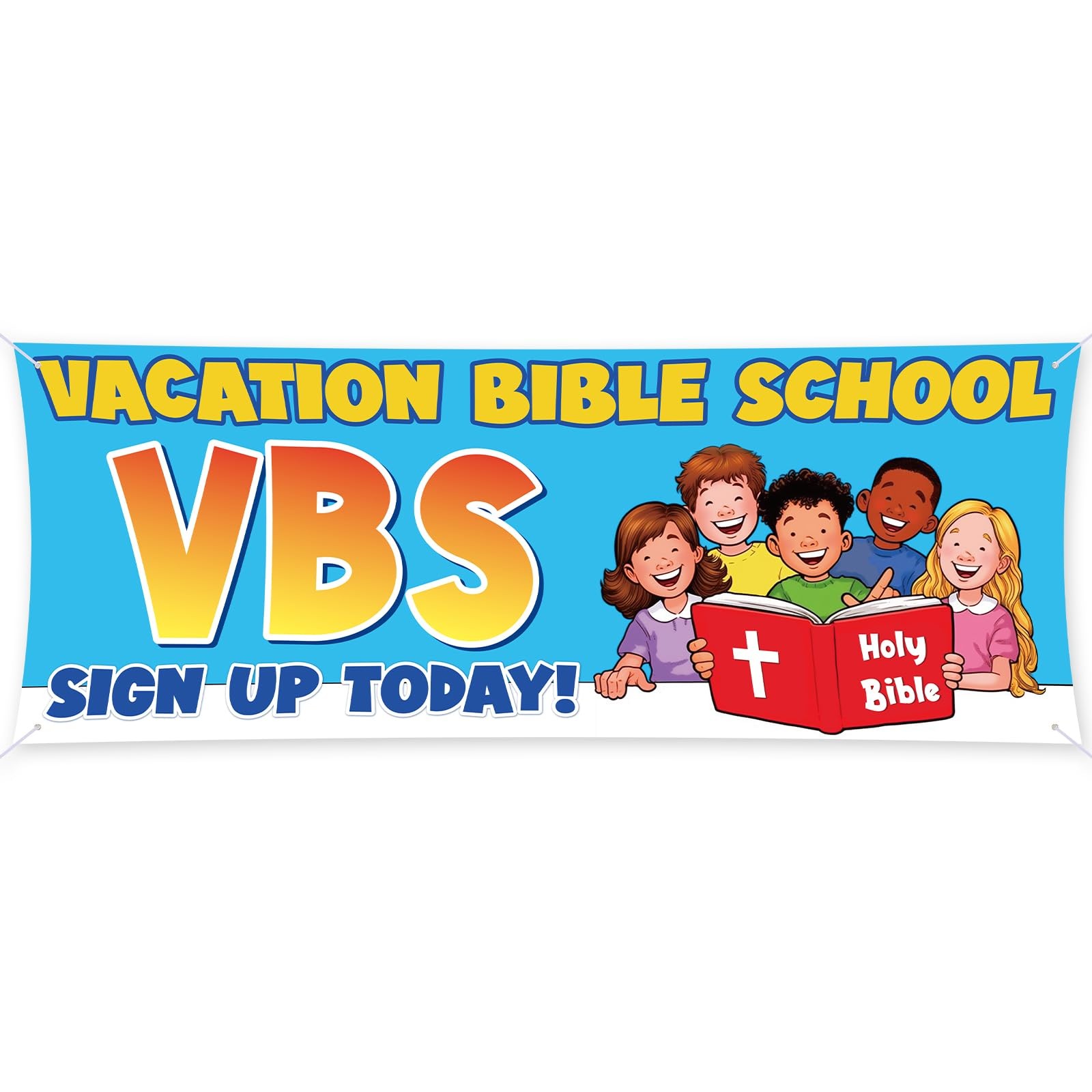 Remagr 3×8 ft Vacation Bible School Polyester Banner Sign Metal Grommets