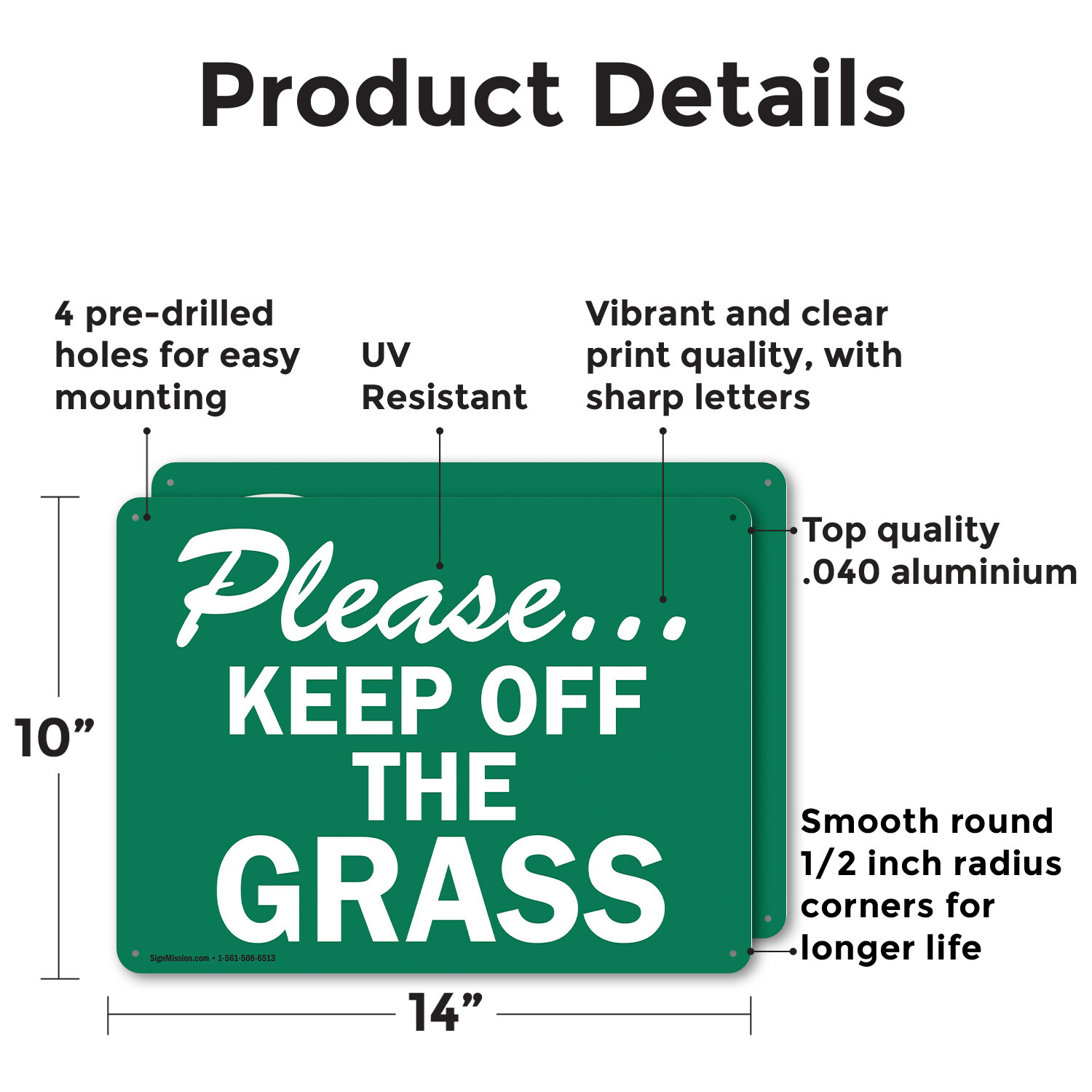 (2 Pack) Please…Keep Off The Grass Trespassing Property OSHA Sign Decal Metal
