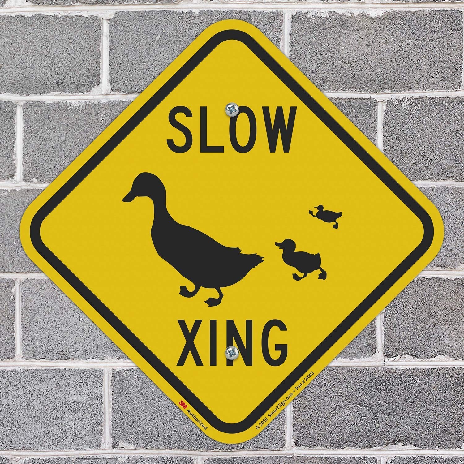 SmartSign Slow – Duck Xing Crossing Sign 12″ x 12″ 3M Engineer Grade Reflective