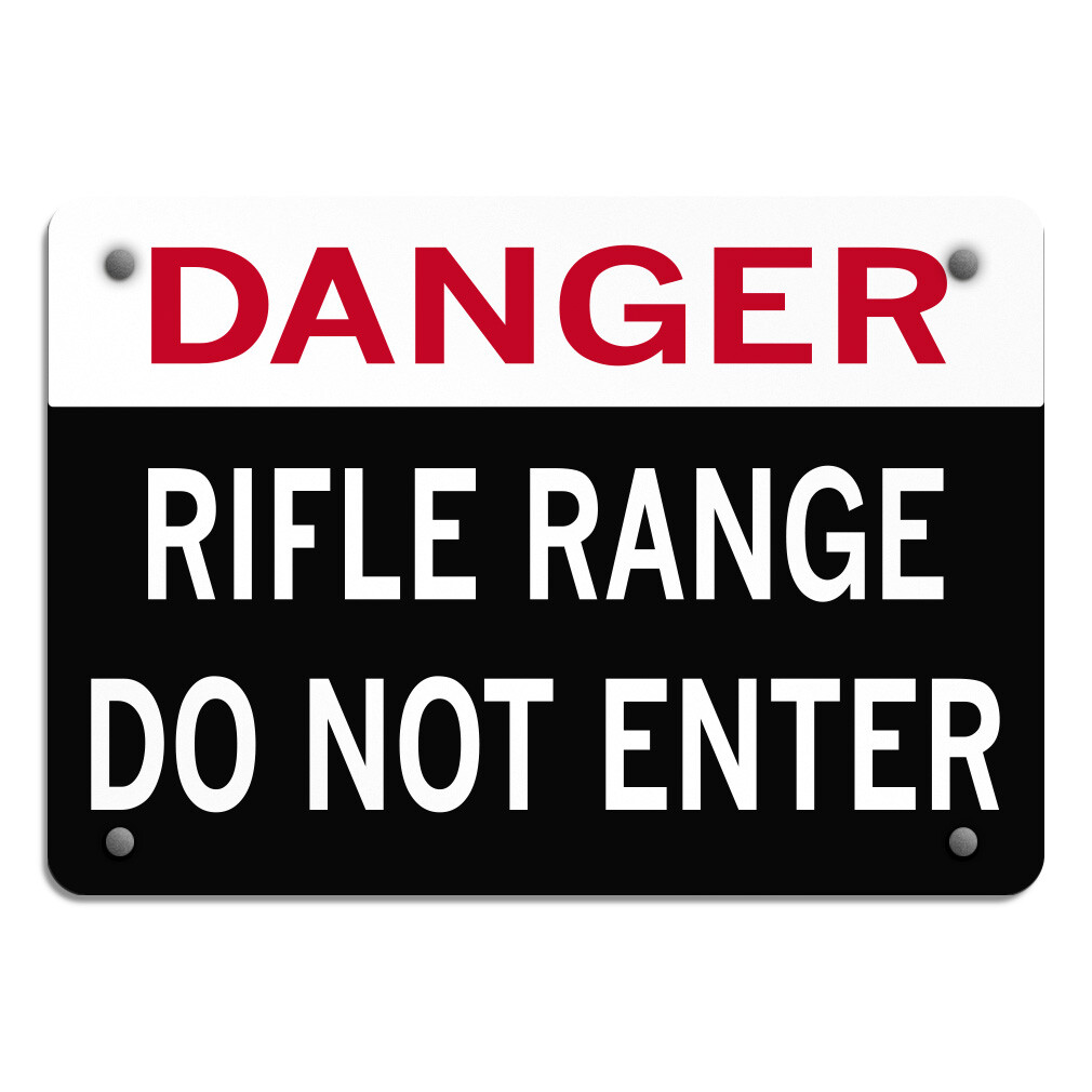 Horizontal Metal Sign Danger Rifle Range Do Not Enter Security Gun & Weapon