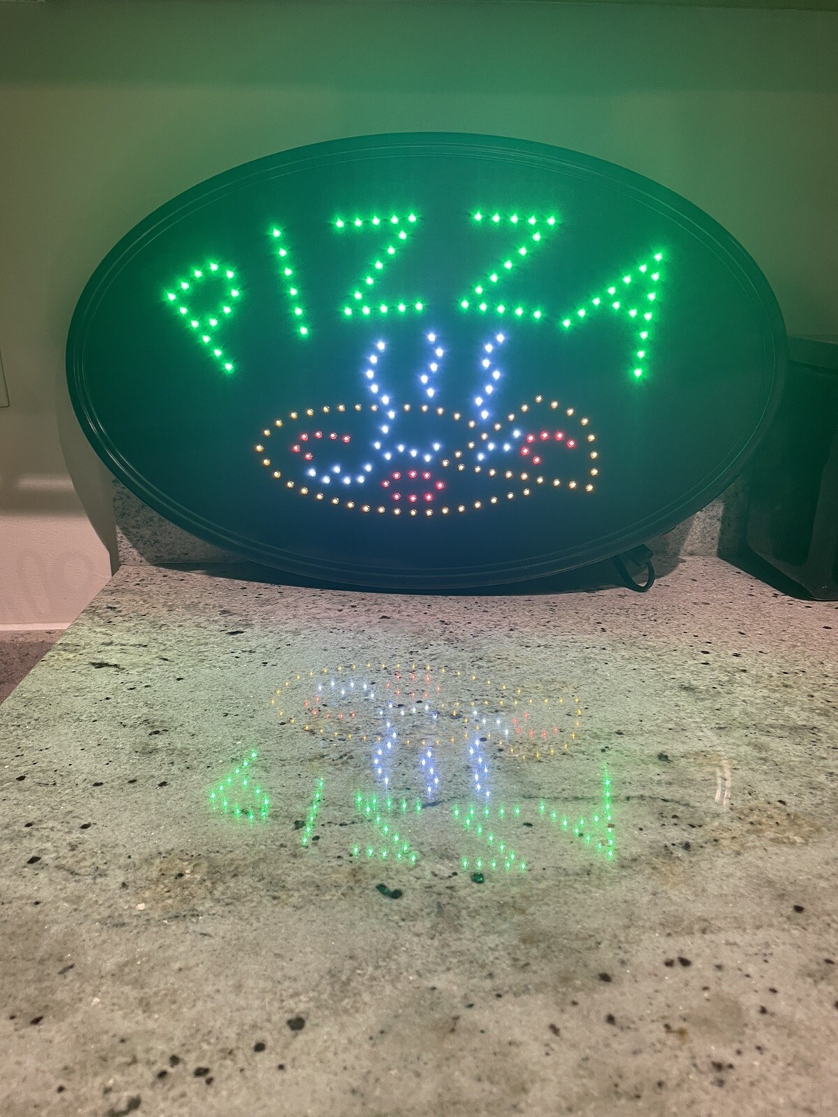 Alpine Industries LED Pizza Sign Oval – Commercial Grade Jumbo 23×14 Size