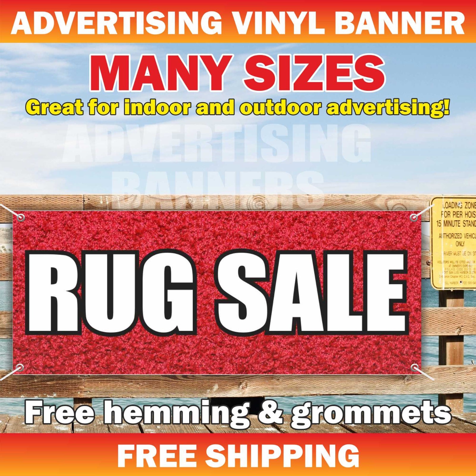 RUG SALE Advertising Banner Vinyl Mesh Sign mat shop coating carpet