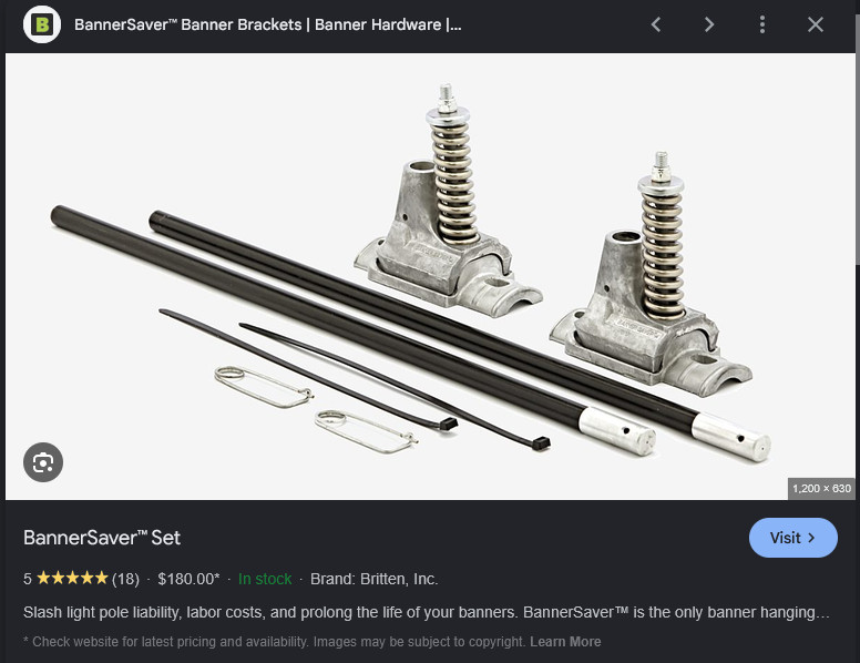 Banner Saver Bannersaver Set wih brackets and poles