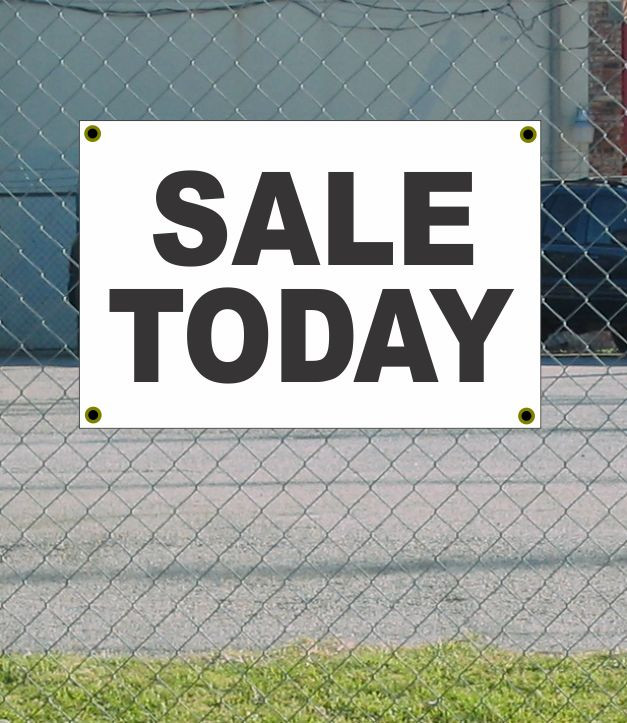 2×3 SALE TODAY Black & White Banner Sign NEW Discount Size & Price FREE SHIP