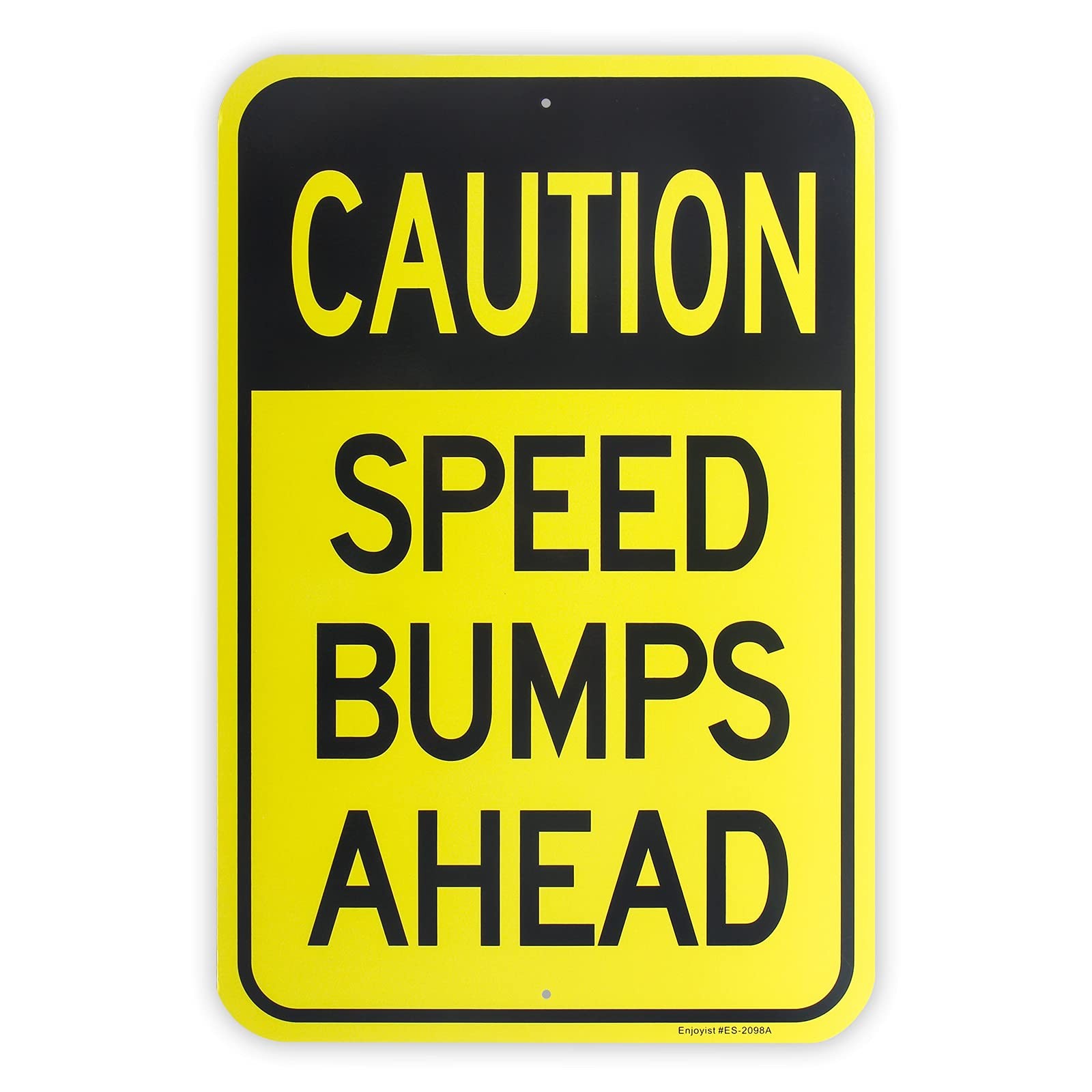 Large Speed Bumps Ahead Sign 18×12 Inch .040 Aluminum Reflective Rust Free