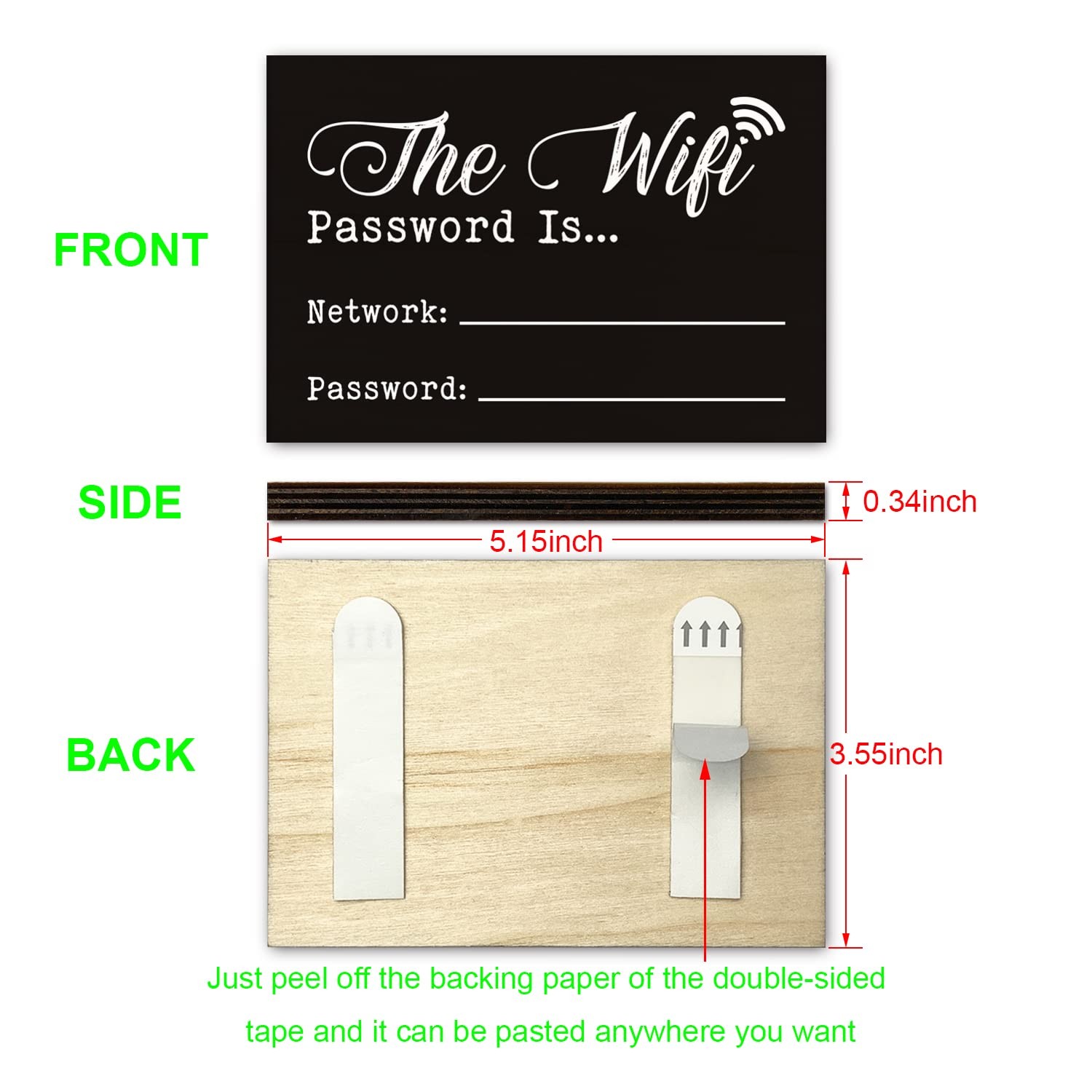 WiFi Password Sign Home Office Restaurant Wall Decor 3.55 x 5.15 PMA016