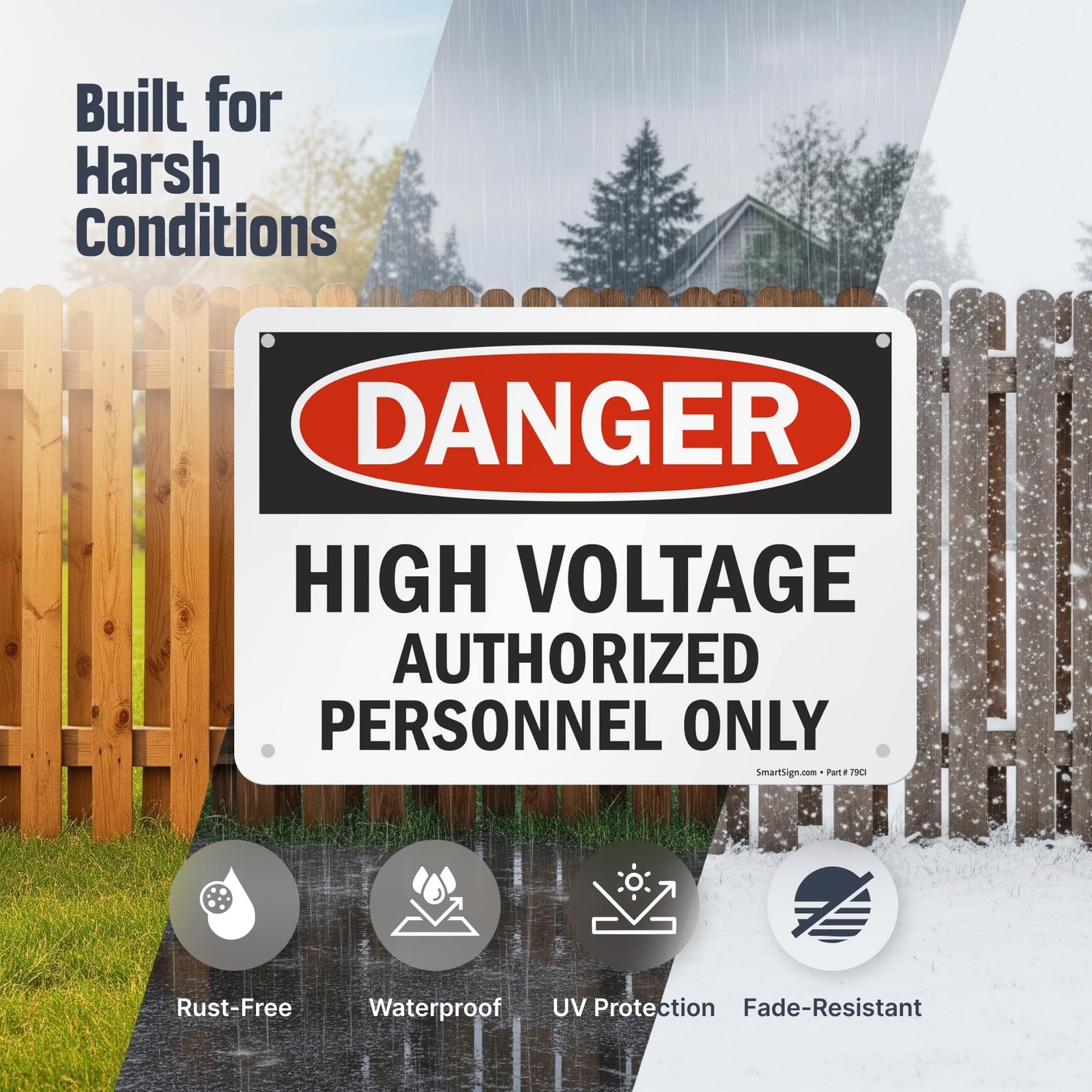 Danger High Voltage Authorized Personnel Only Aluminum Warning Sign 10×14 Inch
