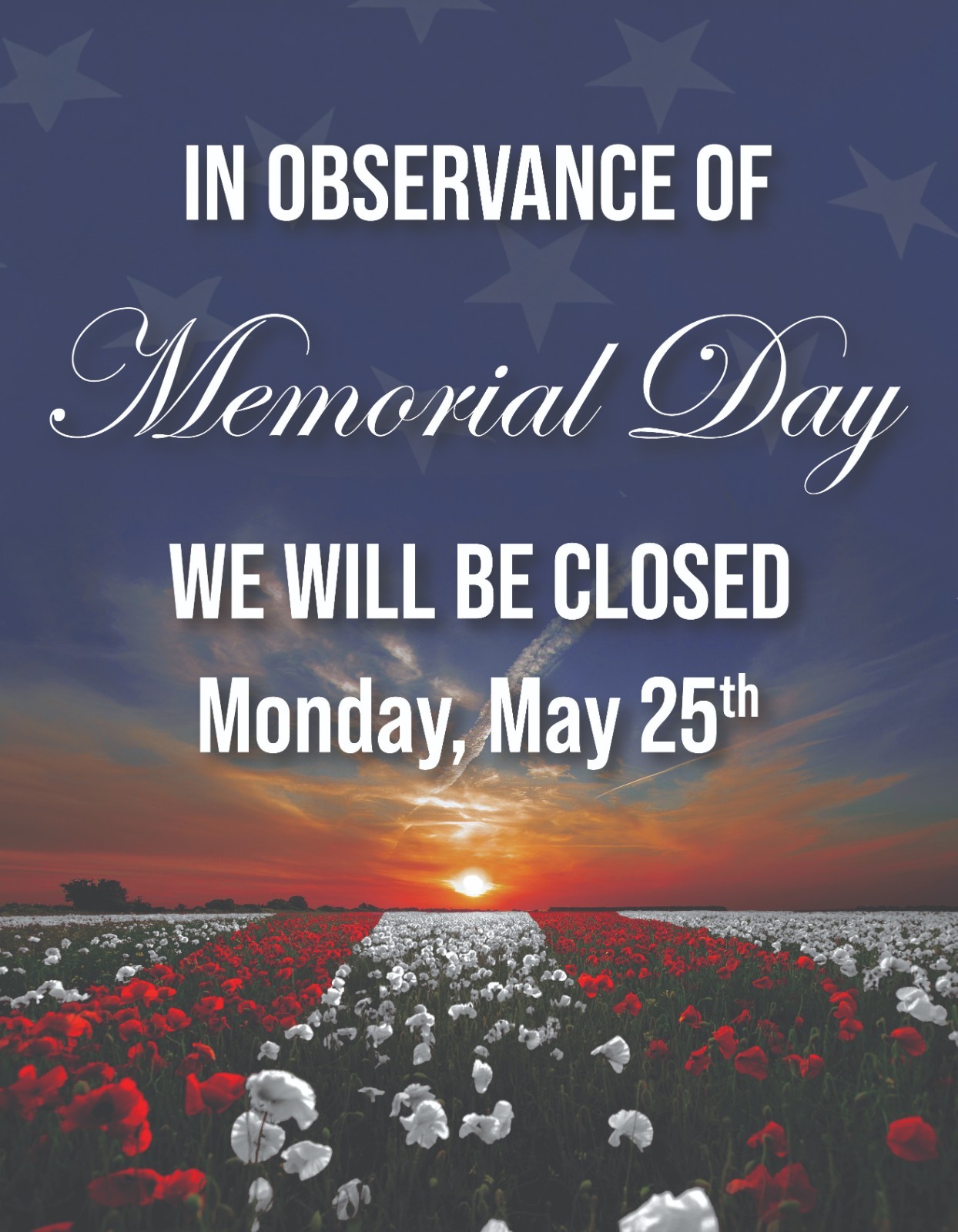 Holiday Closing Posters – 2026 Holidays (12 per set)