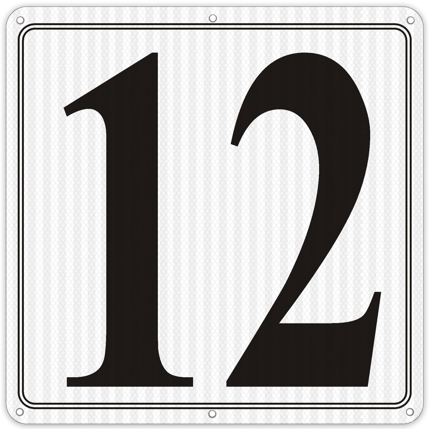 i-CowFun Premium Reflective Metal Number Signs 12 – Aluminum 12″ X 12″ Parkin…