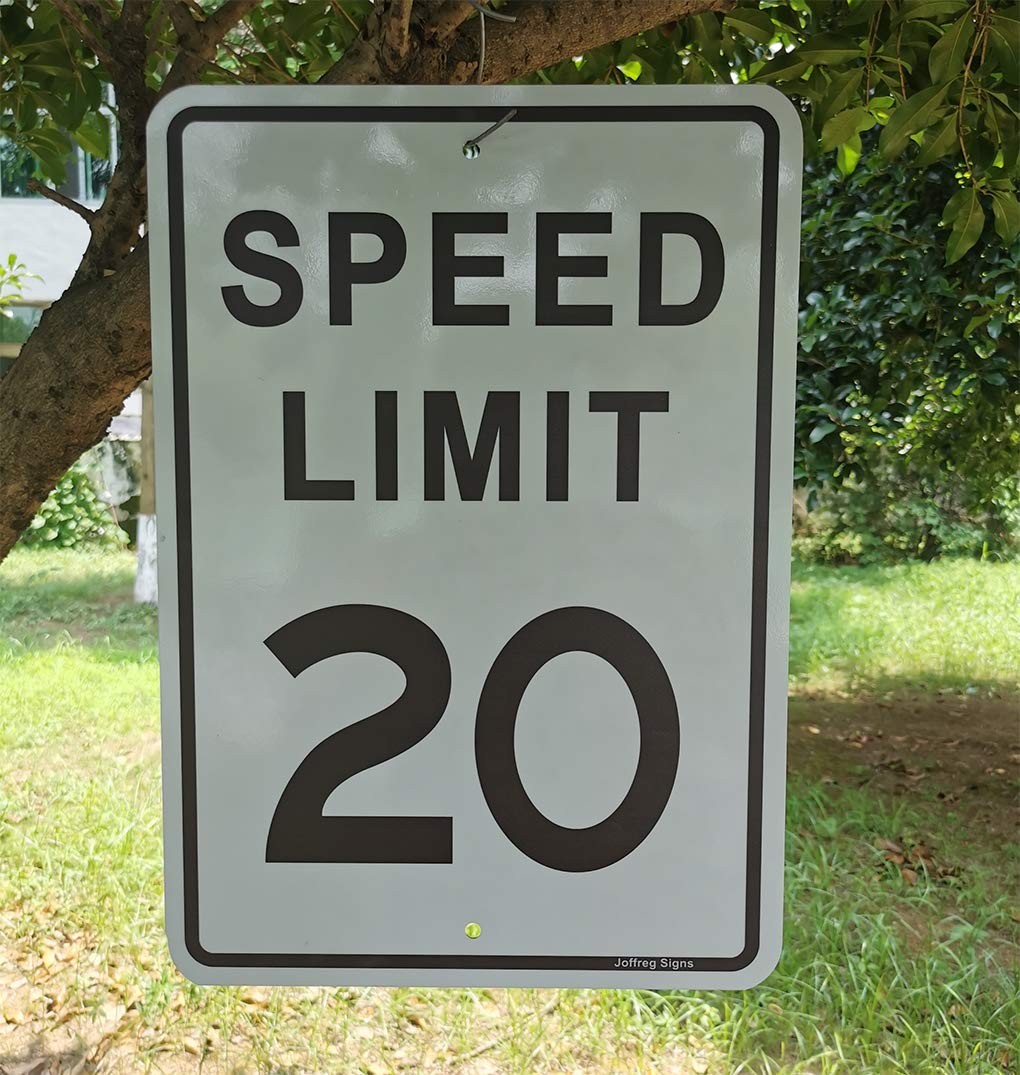 Speed Limit 20 MPH Sign17 x12 InchesReflective Aluminum 2 Pack