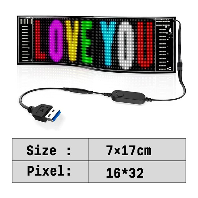 Bluetooth Scrolling LED Sign Matrix Panel Screen Remote Control for Shop Bar Car