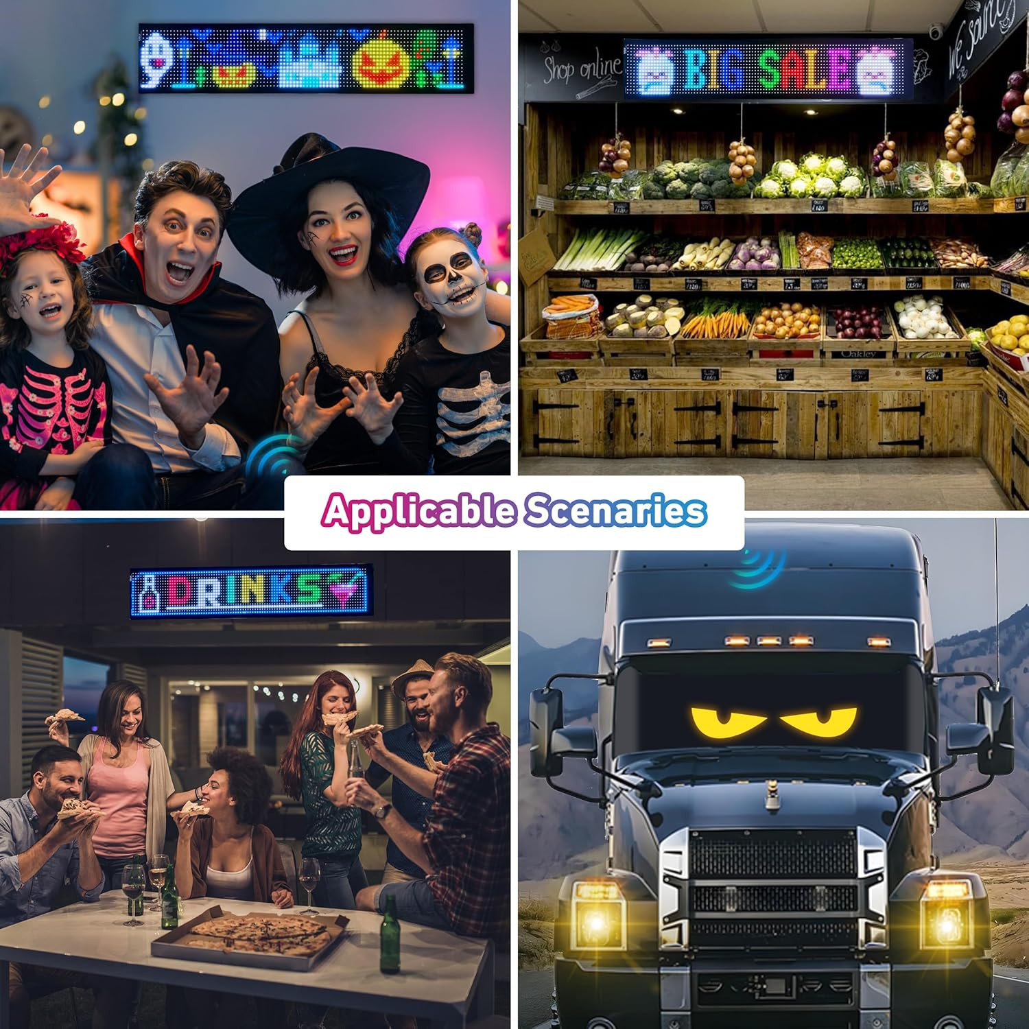 Large Programmable LED Scrolling Sign for Business, Parties & Home Decor