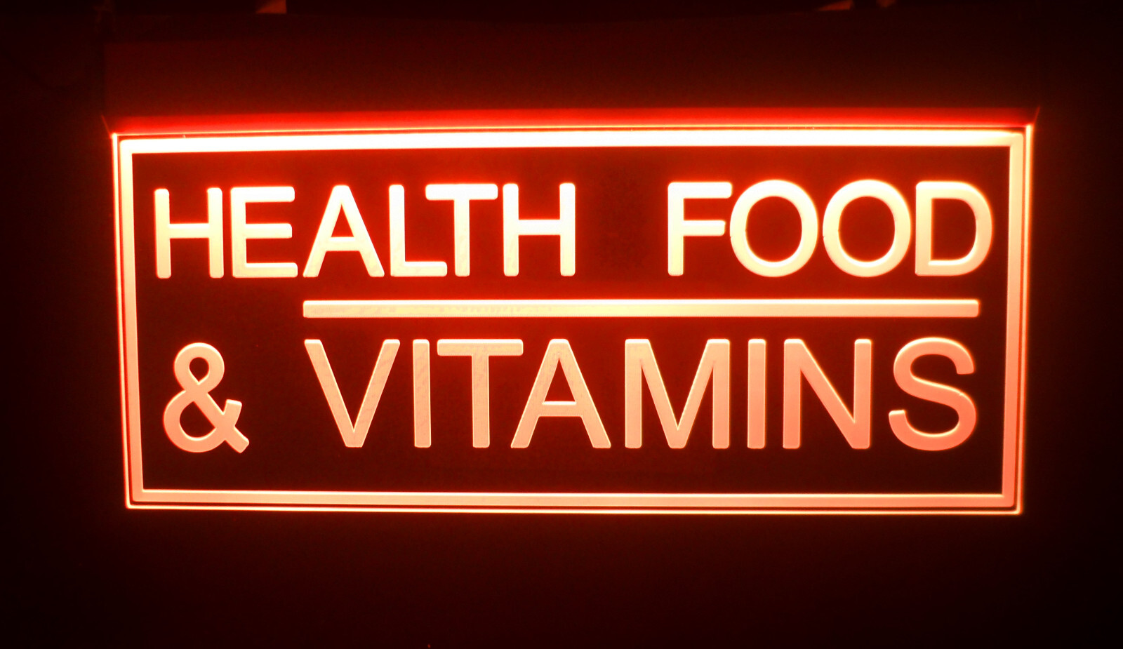HEALTH FOOD VITAMINS LED LIGHT SIGNS BANNER NEON SIGN SHOP DISPLAY LARGE 10″X20″