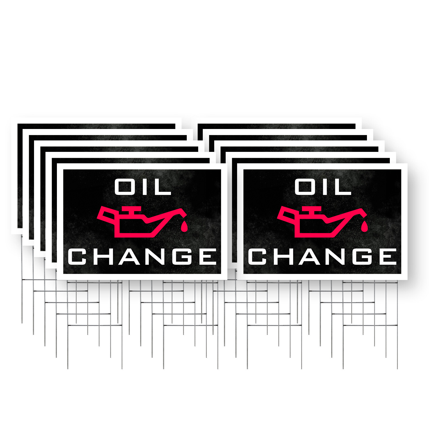 Oil Change Yard Sign Vehicle Maintenance, Affordable Service, Reliable Mechanics