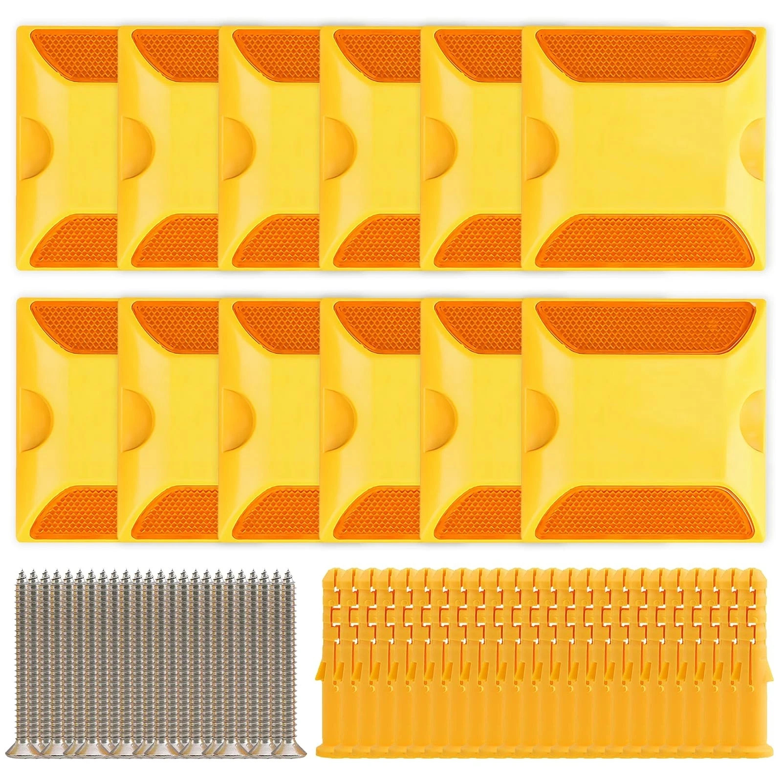 IoF 12-Pack Reflective Lane Markers Lane Reflector Road Pavement Markers (4 x…