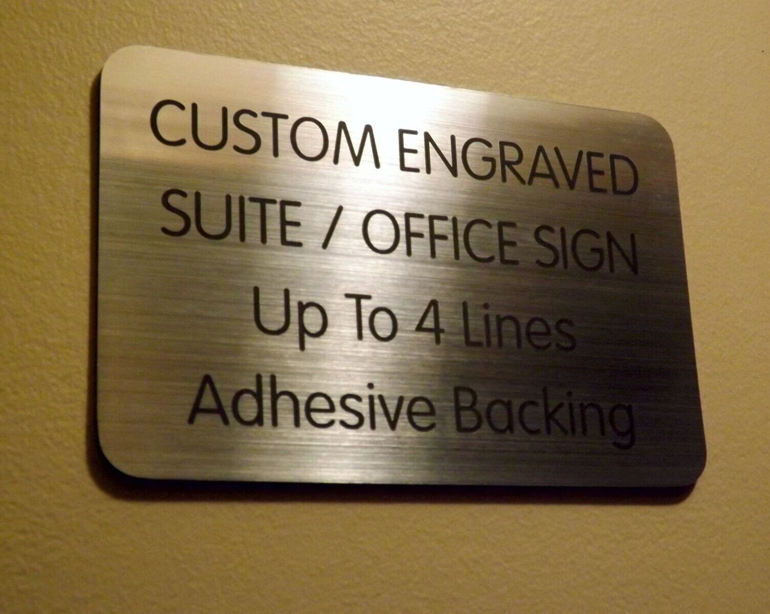 Custom Engraved 4×6 in Brushed Silver Office Sign Door Wall Plaque Wayfinding