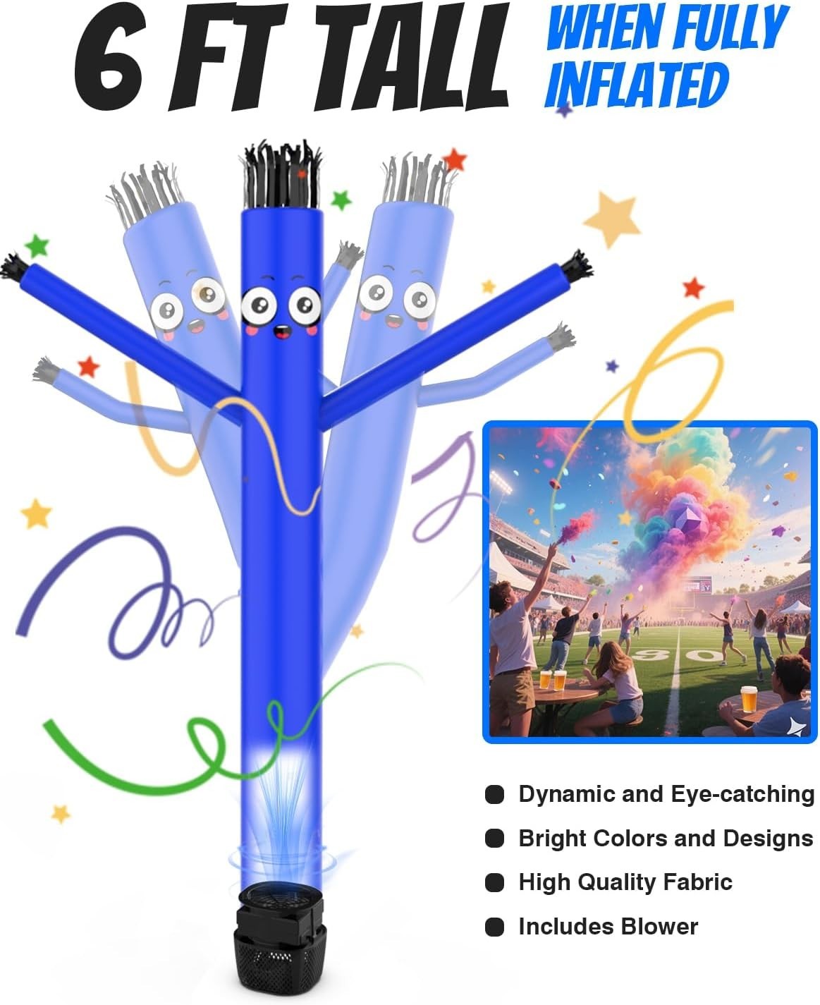 Puligoth 6 Ft Inflatable Tube Man With Blower Blue