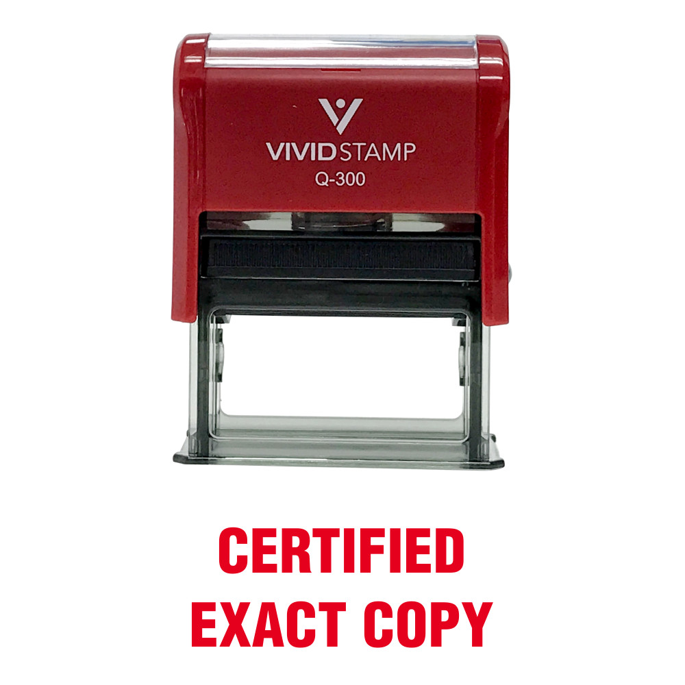Certified Exact Copy Self Inking Rubber Stamp (Red Ink) – Large