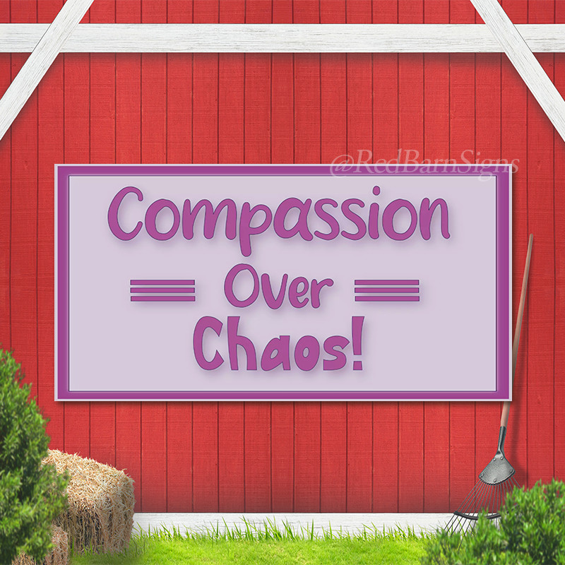 Compassion Over Chaos Kamala Harris 2024! Horizontal House Flag