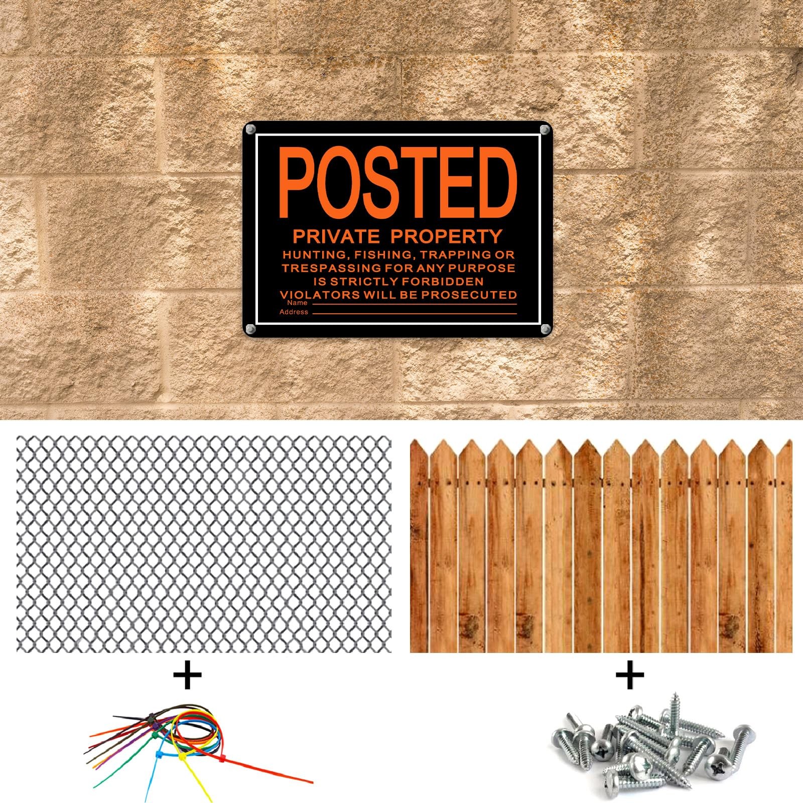 Tandefio 8 Pcs No Trespassing Signs Private Property-10×7 Inches Rust-Free Al…