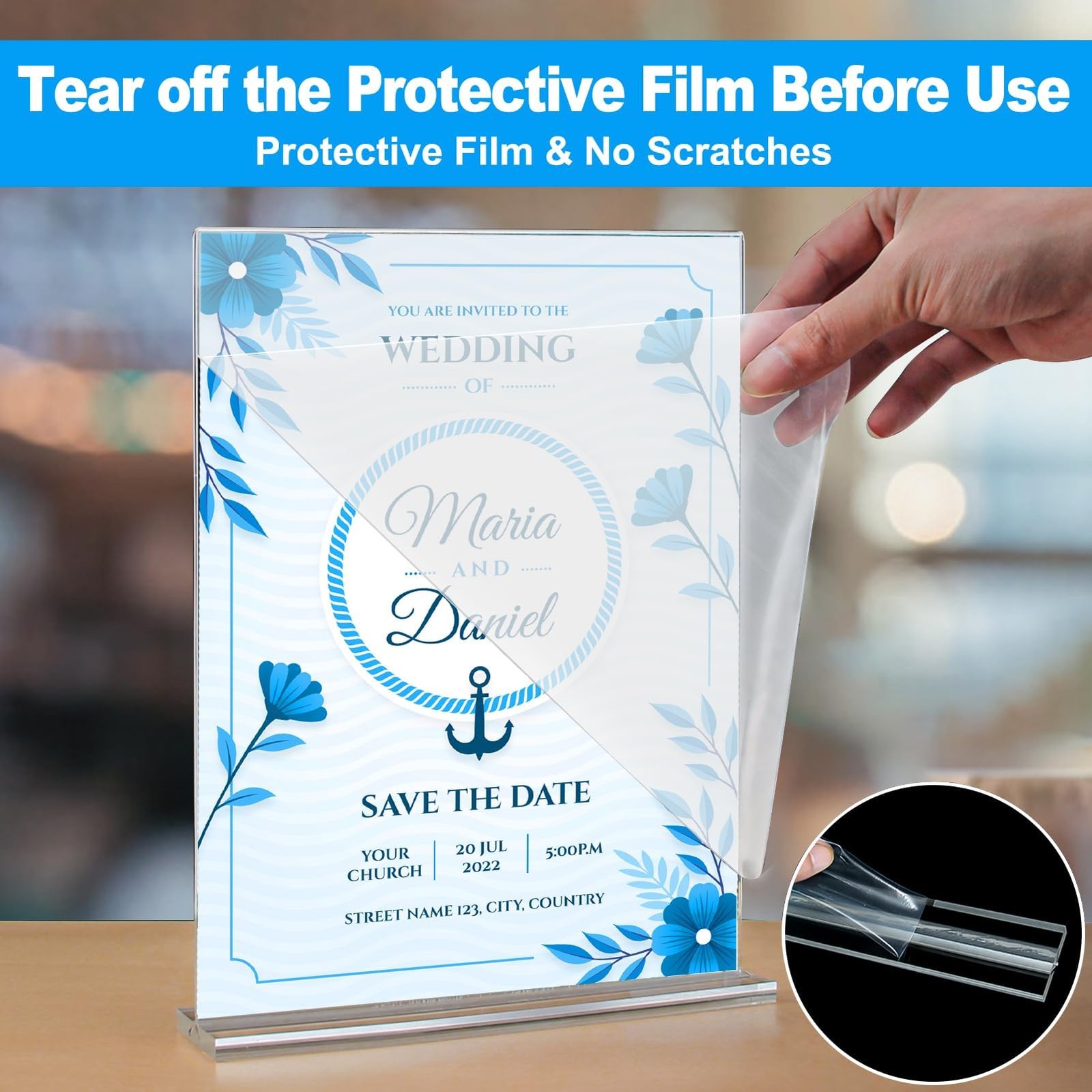 EHWINE Acrylic Sign Holder 8.5 x 11, 10 Pack Double-Sided Stand up Clear