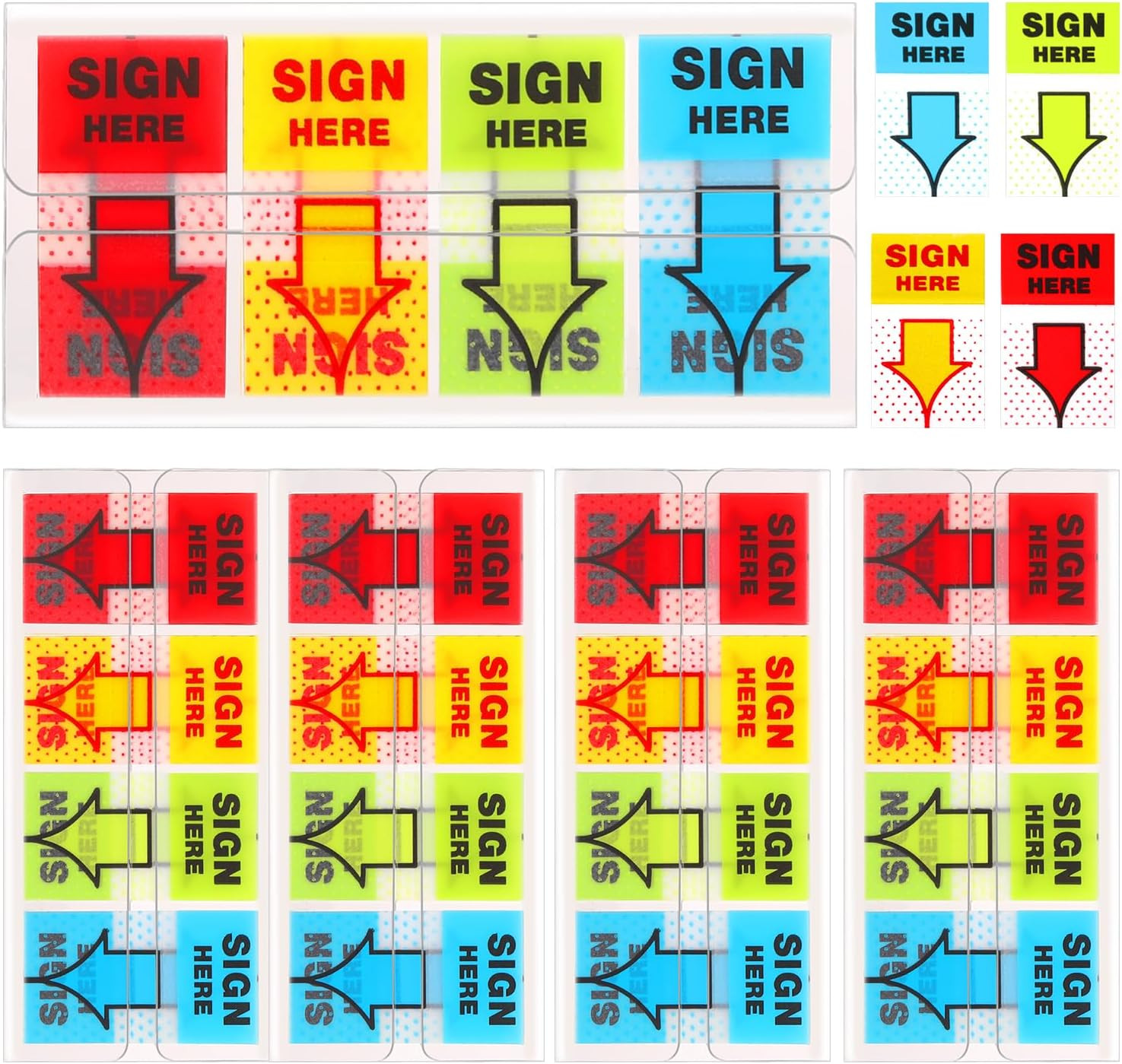 500Pcs Sign Here Stickers, Arrow Labels Stickers Adhesive Sign Here Tabs Sign Po