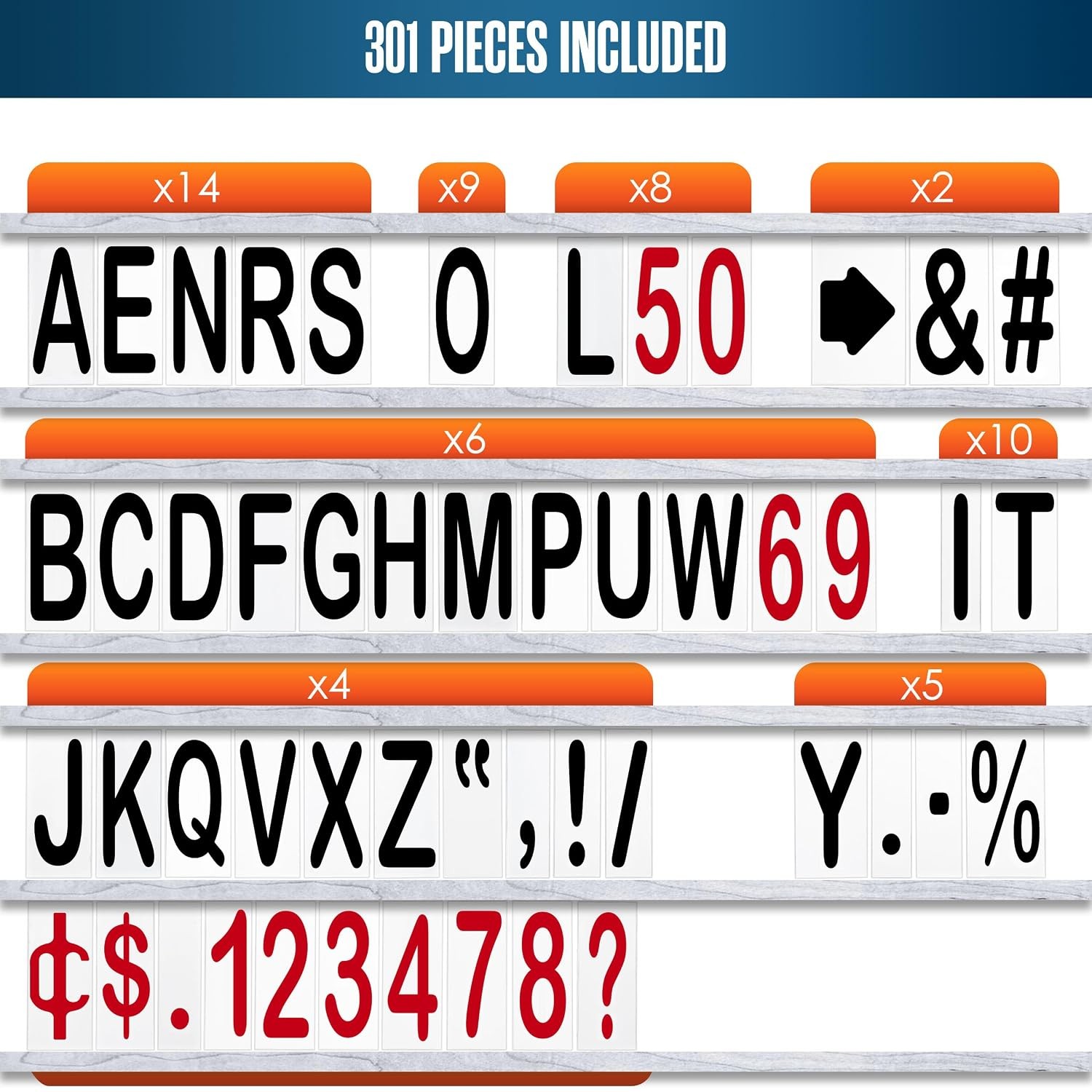 Marquee Letters 8″ Character on 9″ Aluminum Sign Panels 301PC Outdoor Sign