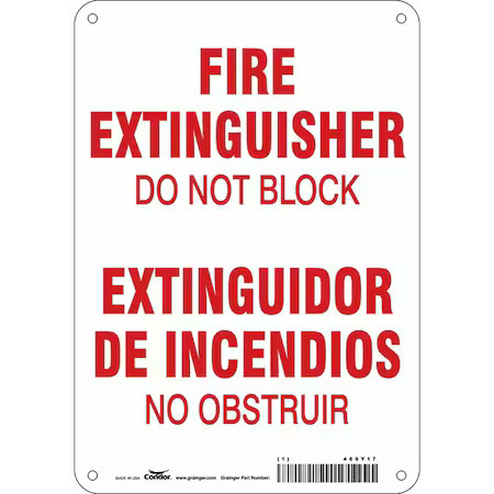 Condor 469Y17 Safety Sign, 7″ W, 10″ H, 0.032″ Thickness
