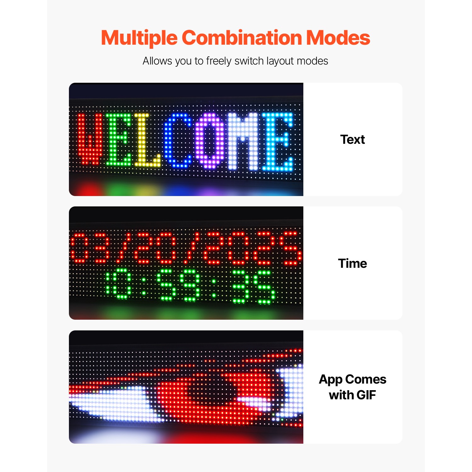 VEVOR LED Scrolling Sign 40″x15″ P10 Programmable 7Color Digital Sign w/ Sling