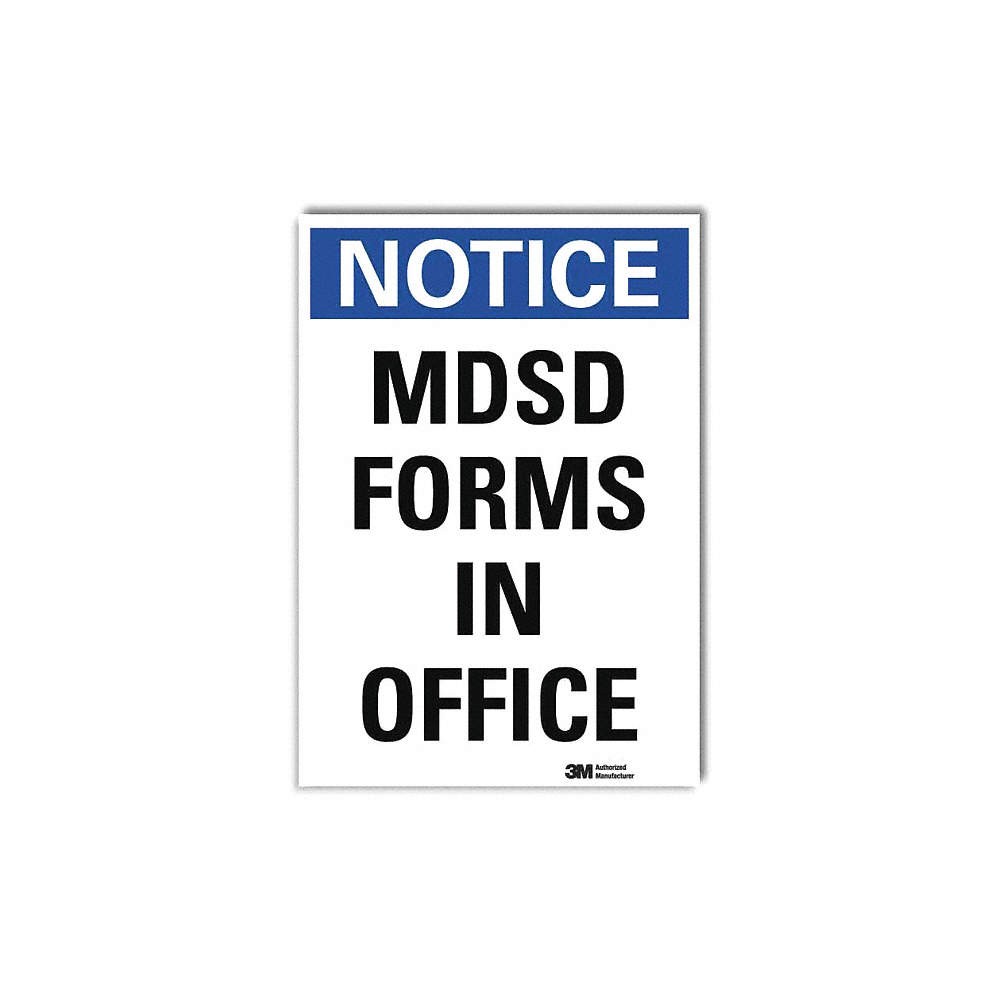 LYLE U5-1329-RD_5X7 Notice Sign,7 in x 5 in,Rflct Sheeting 34JR41