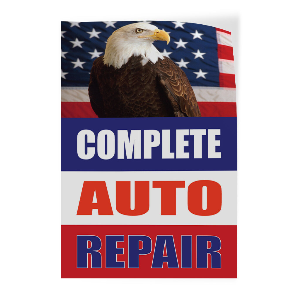 Door Decals Vertical Vinyl Stickers Complete Auto Repair Blue Red White Vinyl