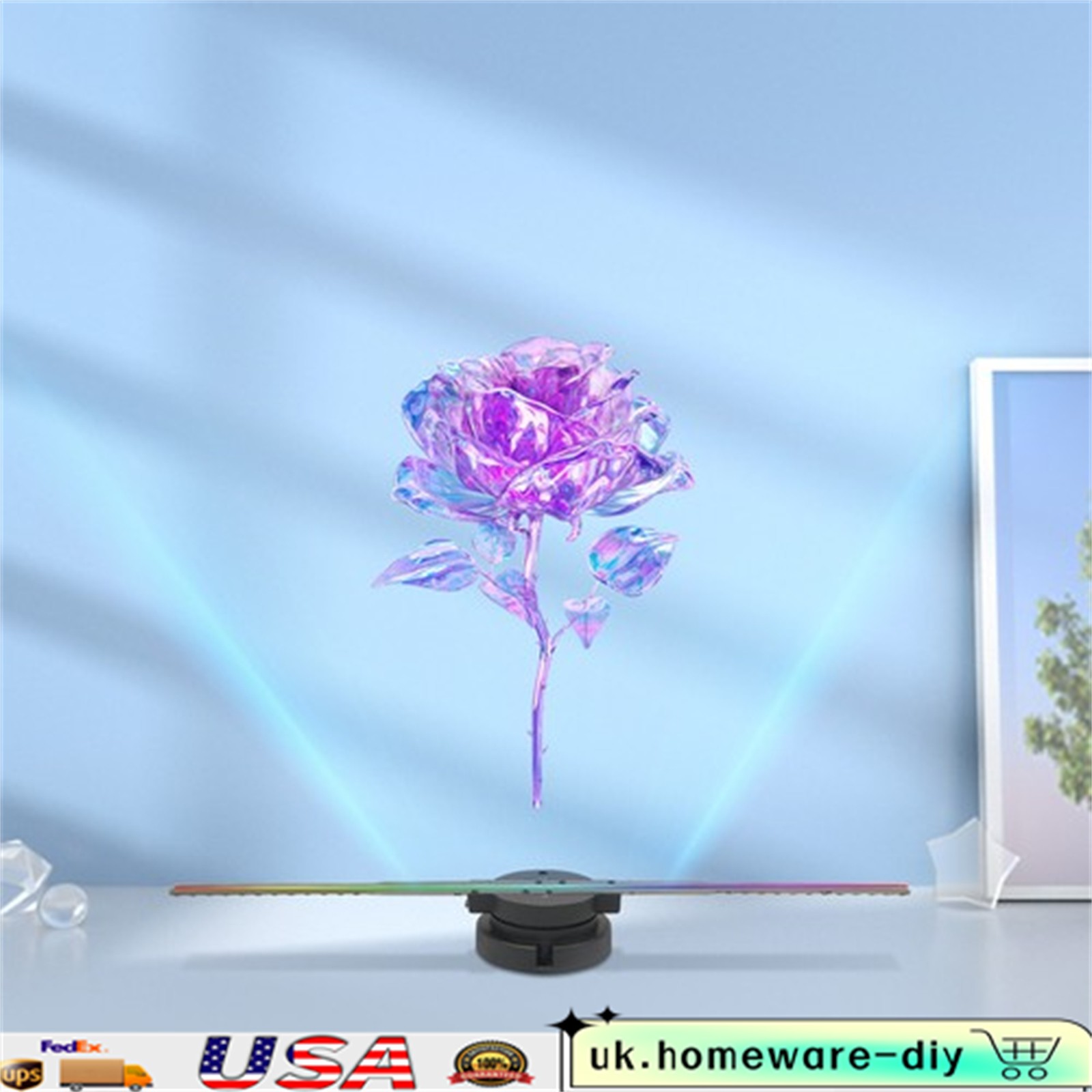 16W 3D Hologram Fan, 3D Holographic Fan Projector, 1024*640, 244* LED Beads