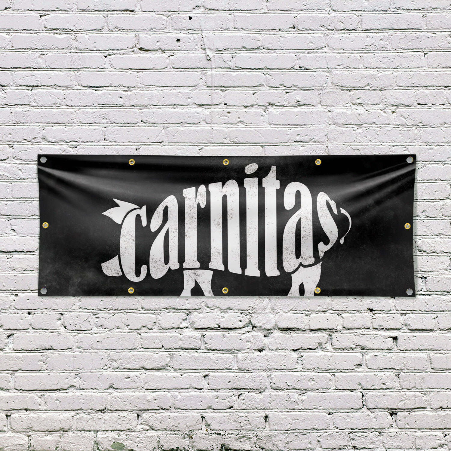 Carnitas 13 oz Vinyl Banner Sign with Metal Grommets Heavy-Duty Single-Sided