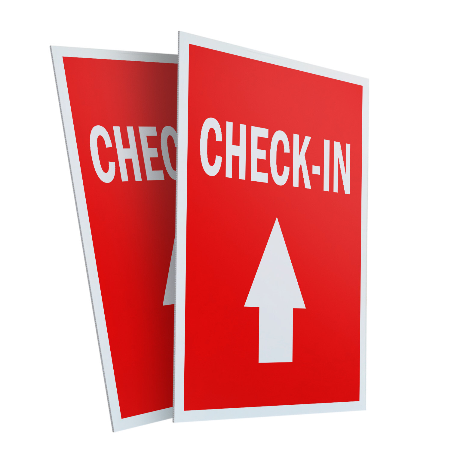 Check-in With Up Arrow 24″ x 36″ 2 Pack Of Store Sign Plastic Or Decal